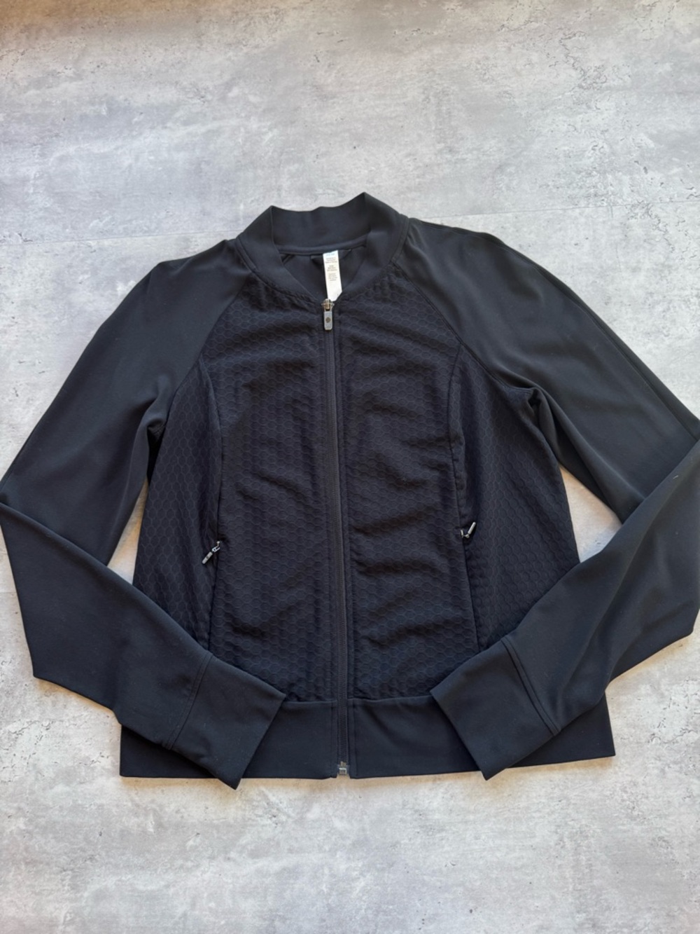 Lululemon Lab Rare Geo Honeycomb Zip Jacket, Black, Size 10